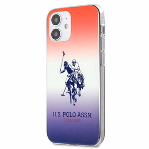 US Polo Assn. Gradient Pattern Collection dėklas, skirtas iPhone 12 mini, raudonas / mėlynas