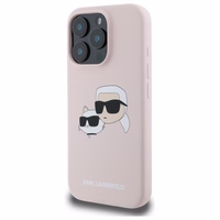 Dėklas telefonui Karl Lagerfeld Silikoninis Nauble Heads Print MagSafe iPhone 16 Pro Max - rožinis