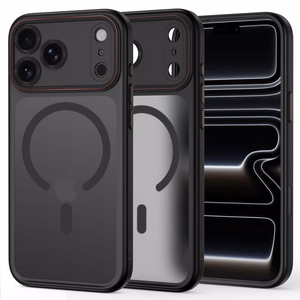 Tech-Protect MagCam MagSafe dėklas, skirtas iPhone 18 Pro / 17 Pro, matinis juodas ir raudonas