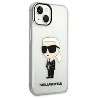 Karl Lagerfeld Ikonik Karl dėklas telefonui iPhone 14 Plus - permatomas