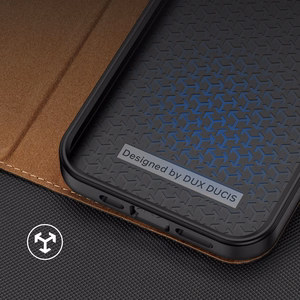 Dux Ducis Skin X2 dėklas telefonui iPhone 14 Plus su magnetine uždanga rudas
