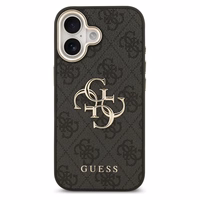 Guess 4G Big 4G Classic Logo dėklas telefonui iPhone 17 - juodas ir auksinis