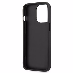Guess Saffiano 4G Metal Logo dėklas telefonui iPhone 13 Pro / 13 6.1 - juodas