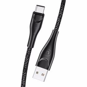 USAMS Laidas pintas U41 USB-C 1m 2A juodas SJ392USB01 (US-SJ392) greitas įkrovimas