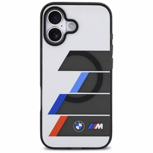 BMW M IML Metaliniai mygtukai su trispalvėmis linijomis "MagSafe" dėklas "iPhone 17" - pilkas