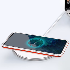 Skaidrus 3in1 dėklas Samsung Galaxy S22 + (S22 Plus) rėmelio gelis raudonas