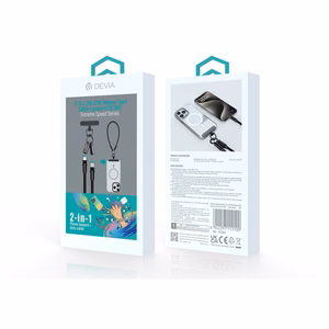 Devia kabelis lanyard 2in1 PD USB-C - Lightning 0,3 m 27W juodas