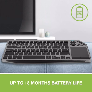 Techly ICTB9801TB klaviatūra Universalus RD belaidis ryšys + „Bluetooth“ QWERTY Anglų (JAV) Juoda