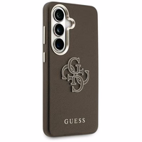 Guess dėklas Grained Big 4G Metal Logo skirtas Samsung Galaxy S26 rudas