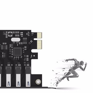 Orico PVU3 PCIe išplėtimo plokštė su 7 USB 3.0 jungtimis, skirta staliniams kompiuteriams – juoda