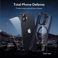 ESR Classic Hybrid MagSafe + grūdinto stiklo rinkinys iPhone 17 – skaidriai juodas