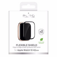 "Puro Flexible Shield" apsauginė plėvelė su aplikatoriumi "Apple Watch 10/11" 42 mm laikrodžiui - Juoda