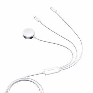 Apple Watch magnetinis įkroviklis Joyroom S-IW008 Lightning + USB-C 5V 1.2m (baltas)