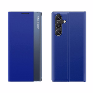 Naujas miego dėklas su atvartu ir stovu Samsung Galaxy S25 Edge - mėlynas