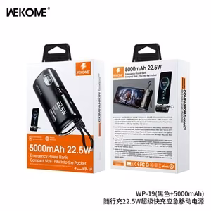 Išorinė baterija WK Design „WP-19 Companion“ juoda 5000mAh (22.5W)