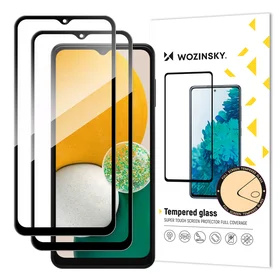 Wozinsky 2x rinkinys itin tvirtas pilnas klijų grūdintas stiklas pilnas ekranas su rėmeliu dėklui draugiškas Samsung Galaxy A13 5G / A23 / A23 5G juodas