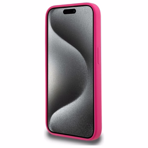 Karl Lagerfeld KLHMP15XSKHPPLF iPhone 15 Pro Max 6.7" kietasis silikoninis dėklas telefonui su Karl Head spauda ir Magnetine MagSafe funkcija, fuksinė