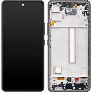 Ekranas Samsung A536 A53 5G su lietimui jautriu stikliuku ir rėmeliu originalus Awesome Black (service pack)