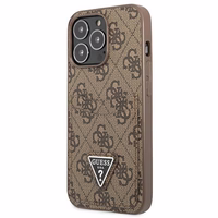 Guess 4G Triangle Logo Cardslot Case for iPhone 13 Pro / 13 - Brown