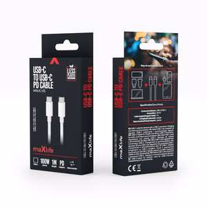 Maxlife MXUC-05 kabelis USB-C - USB-C 1,0 m 100W baltas