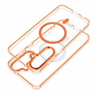 Su MagSafe suderinamas Frame Clear Hybrid Mag Cover dėklas Samsung A16, Hermes oranžinės spalvos