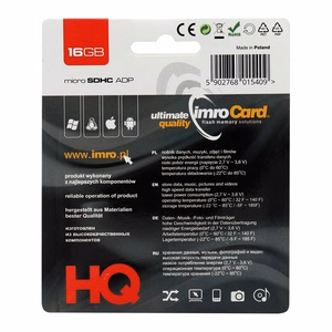 Imro atminties kortelė 16GB microSDHC cl. 6 + adapter