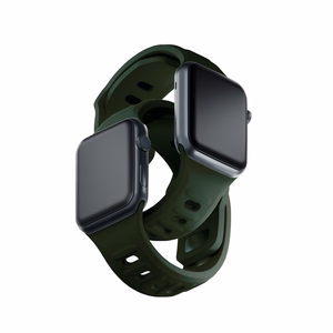 38/40/41/42 mm Dark Green (small) - 3mk Silicone Watch Strap for Apple