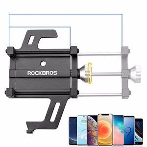 Rockbros 699-BK aliuminio lydinio dviračio telefono laikiklis - juodas