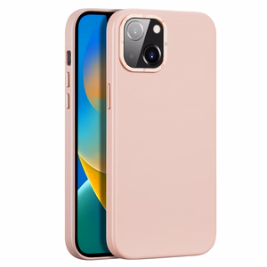 Dux Ducis Grit odinis dėklas iPhone 14 Plus Elegantiškas dirbtinės odos dėklas (MagSafe suderinamas) Rožinis