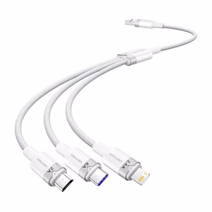 Кабель USB 2.0 A на 3-в-1 6A Vention CTRWG 1,5 м (белый)