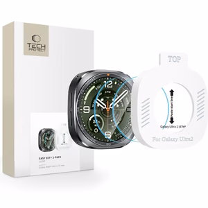 Tech-Protect Easy Set+ grūdintas stiklas, 2 vnt., skirtas Samsung Galaxy Watch Ultra 47 mm