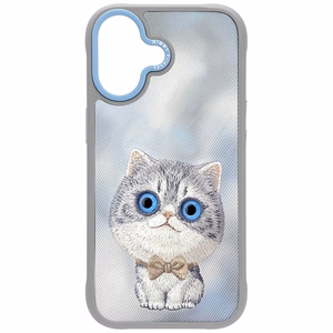 Nimmy Big Eyed Pet 2.0 katės dėklas telefonui iPhone 17 - pilkas
