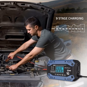 Qoltec 52482 зарядное устройство для автомобильного аккумулятора 12/24 V черный, синий