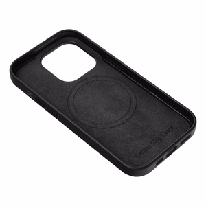 Чехол Leather Mag Cover (MagSafe) для iPhone 15 Plus чёрный