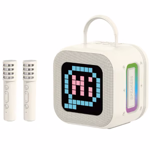 Blavec Portable Bluetooth Speaker WS-09 Karaoke Fun - 10W with 2 microphones and display (WS09-2MBE) beige