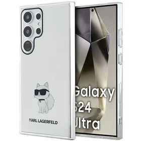 Karl Lagerfeld IML Choupette dėklas telefonui Samsung Galaxy S24 Ultra - permatomas