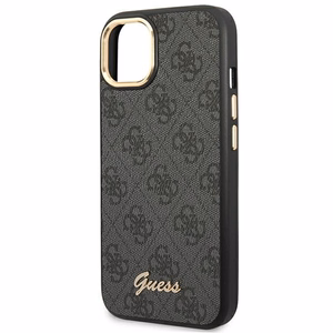 Guess GUHCP14MHG4SHK iPhone 14 Plus 6.7 "juodas/juodas kietas dėklas 4G Vintage Gold Logo