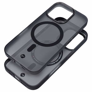 Dėklas telefonui FORCELL F-PROTECT Levels su dvigubo sluoksnio 4D technologija, karinio bandymo sertifikatu, suderinamas su MagSafe, skirtas IPHONE 16 PLUS dūminis juodas