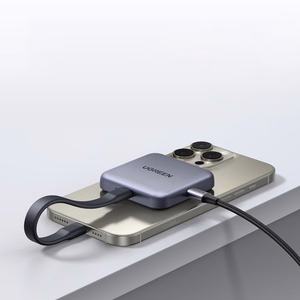 Ugreen magnetinis atminties kortelių skaitytuvas + 100W PD 3in1 įkroviklis - pilkas
