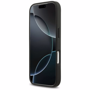 Guess Rhinestone Triangle Logo dėklas telefonui iPhone 17 Pro - juodas