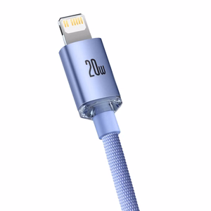 Кабель USB Baseus "Crystal Shine" фиолетовый Type-C / Lightning 200 см (до 20W)