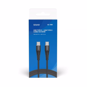 Savio CL-160 USB laidas 2 m USB 2.0 USB C - USB C Juodas