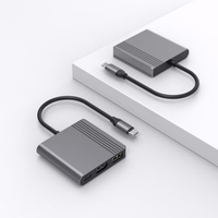 Gembird A-CM-COMBO3-05 USB C tipo 3 viename daugiaprievadis adapteris (USB prievadas + HDMI + USB-C vaizdo įrašymo įrenginys), kosminės pilkos spalvos