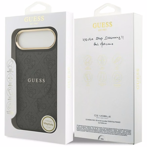 GUESS dėklas IPHONE 17 Air suderinamas su MagSafe GUHMP17MP4MSEGCK (PU 4G su klasikiniu) juodas