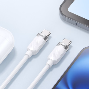 BWOO 65W kabelis USB-C - USB-C 1m baltas