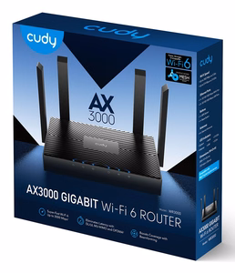Cudy WR3000 belaidis maršrutizatorius Gigabit Ethernet dviejų dažnių (2.4 GHz / 5 GHz) juodas