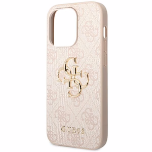 Dėklas Guess PU 4G Metal Logo Apple iPhone 14 Pro rožinis