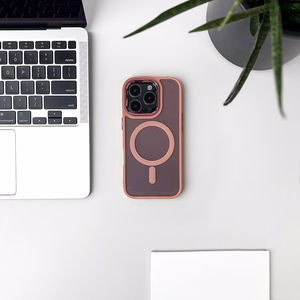 Blizgus dėklas MagSafe iPhone 16 Pro Max - rožinis su blizgučiais