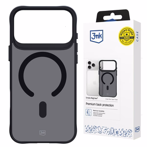 3mk Smoke Magnetinis dėklas telefonui iPhone 17 Pro - juodas pusiau skaidrus