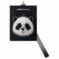 Nimmy Big Eyed Pet 2.0 Panda 3-in-1 Dėklas telefonui + Piniginė + Sekimo įrenginio dėklas - juodas (m)